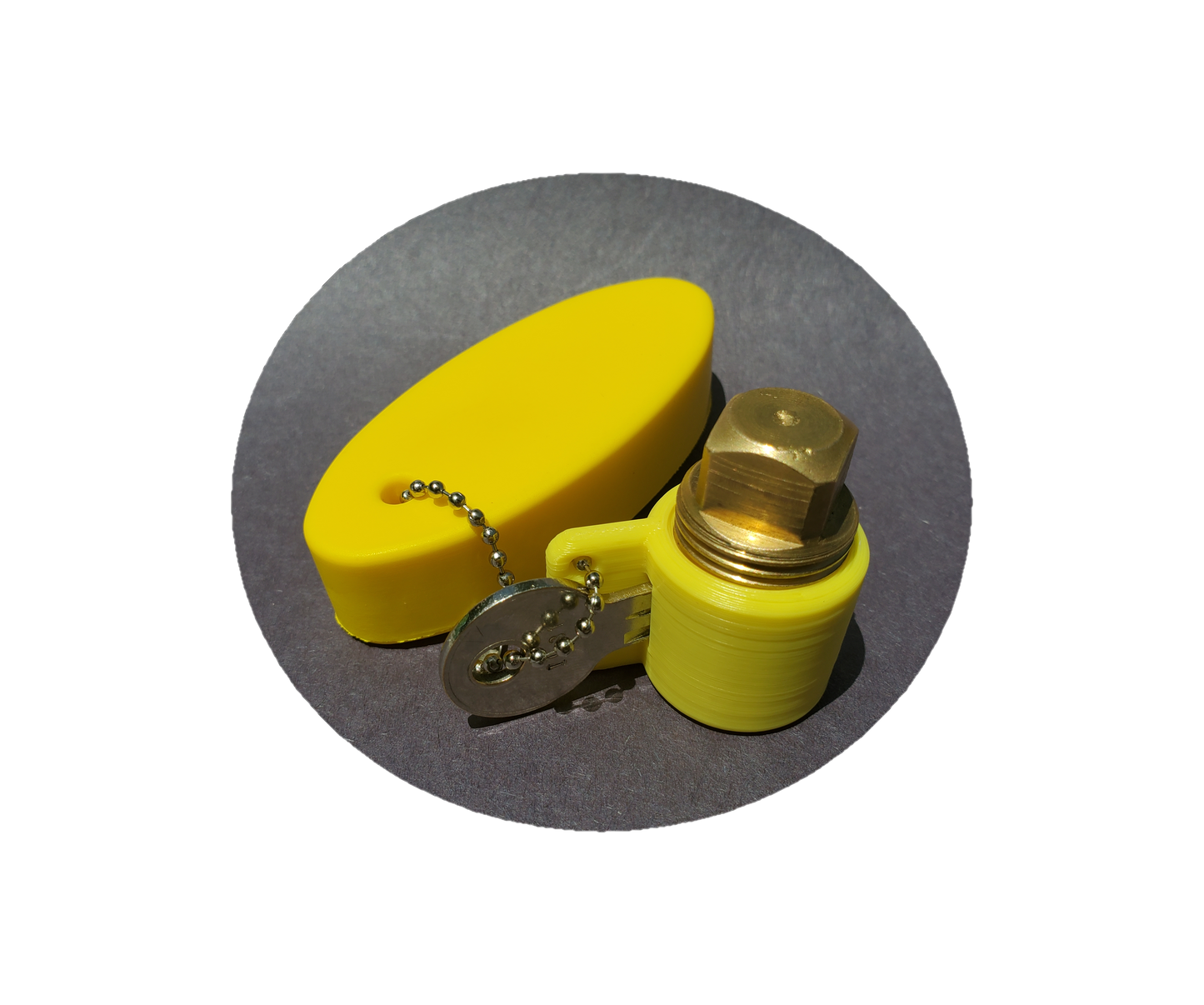 PlugKeyper (Yellow) - boat drain plug reminder.