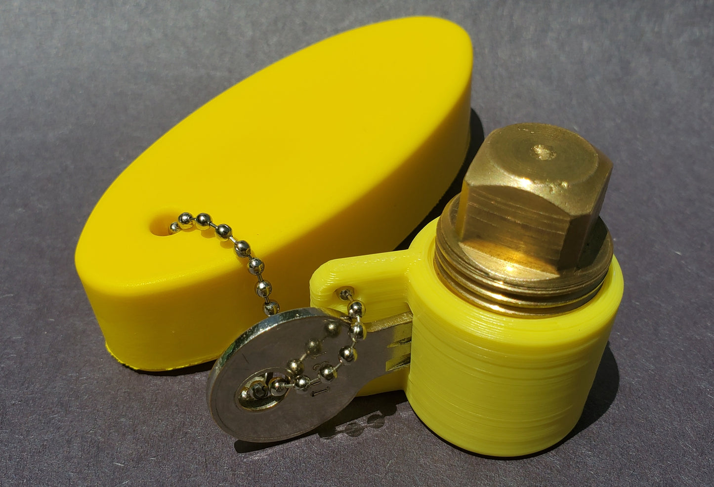 PlugKeyper (Yellow) - boat drain plug reminder.