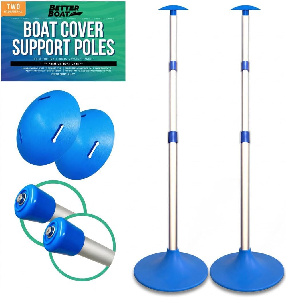 Boat cover support pole for winter storage