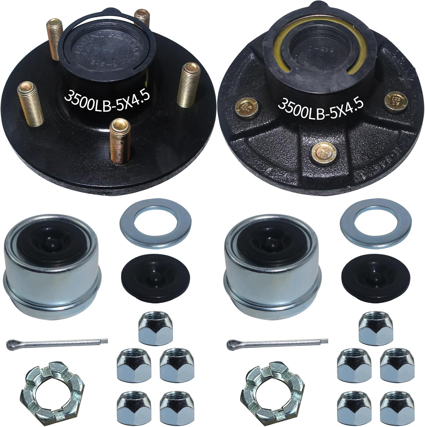Complete trailer hub assembly