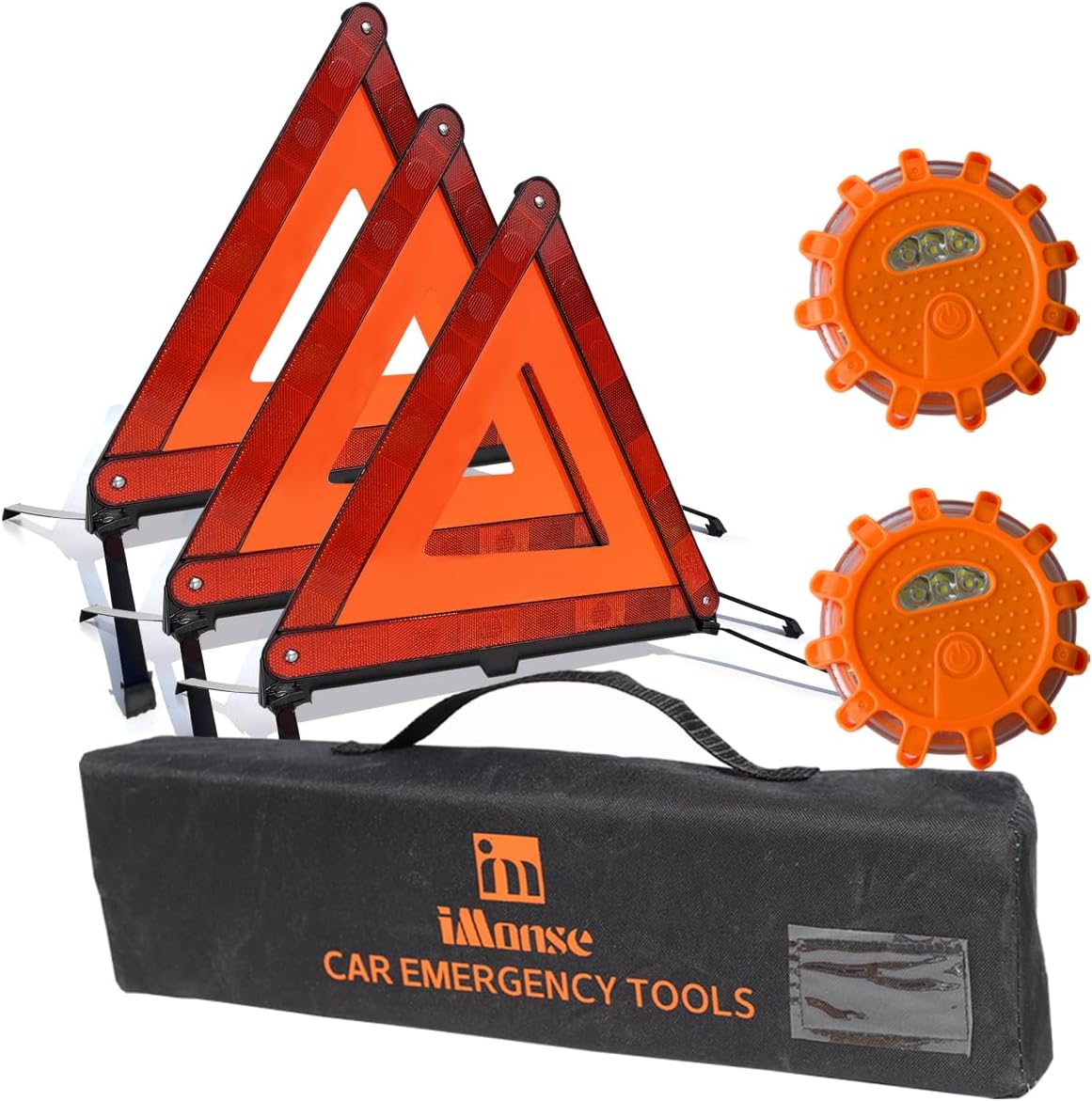 Roadside warning triangles and LED flares