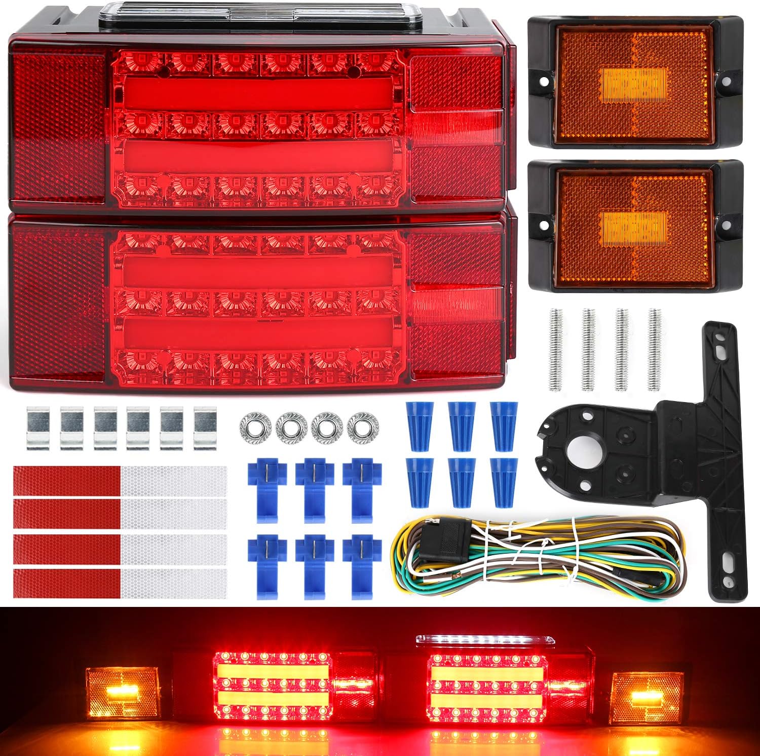 Submersible boat trailer LED light kit and wiring tools