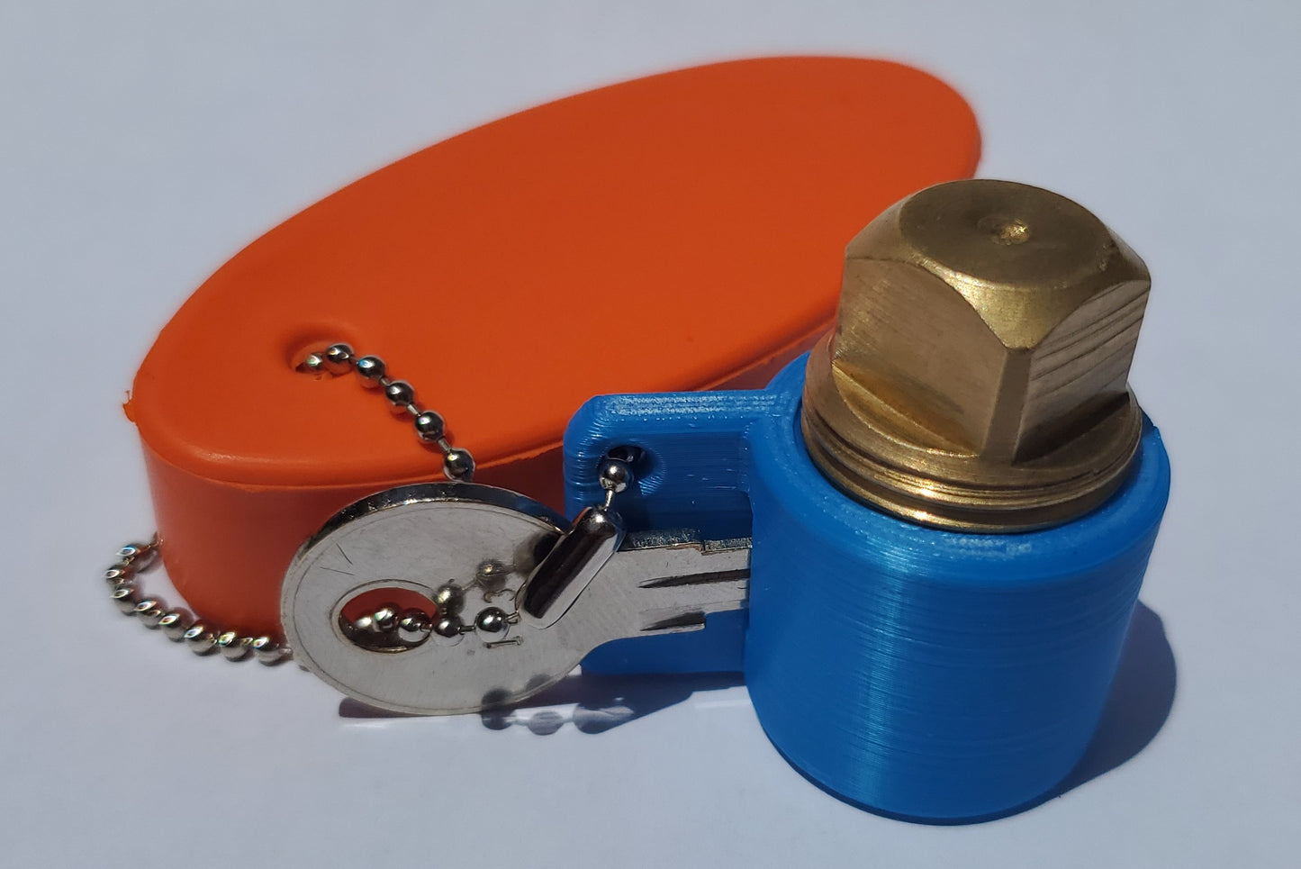 PlugKeyper (Blue) - boat drain plug reminder.