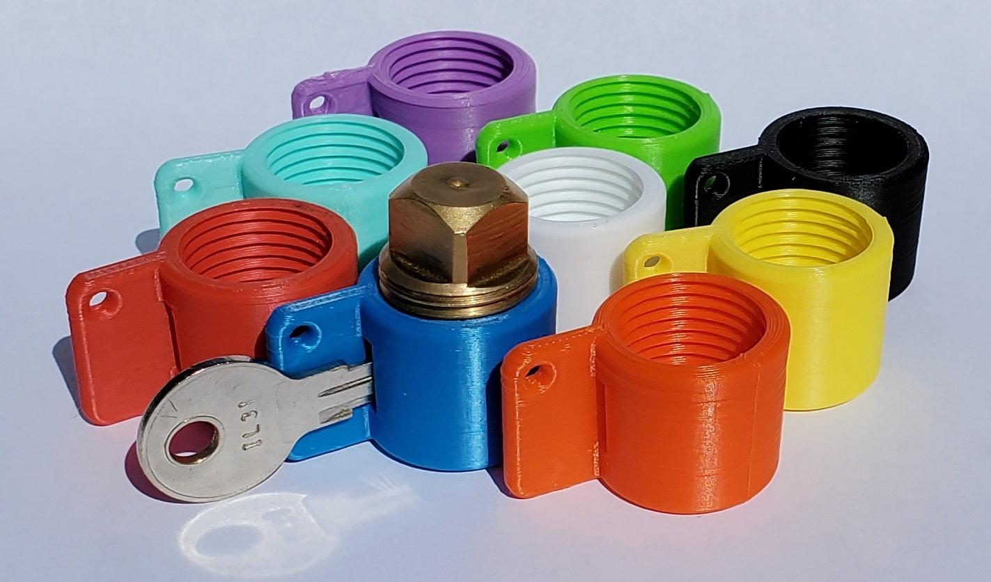 PlugKeyper (Orange) - boat drain plug reminder. Designed for a 1/2 garboard drain plug.